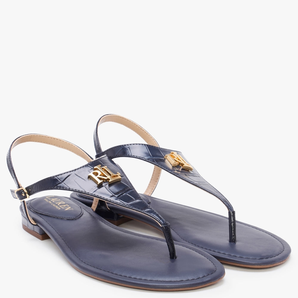 Ellington Navy Leather Toe Post Sandals