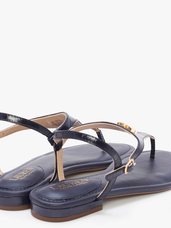 Ellington Navy Leather Toe Post Sandals