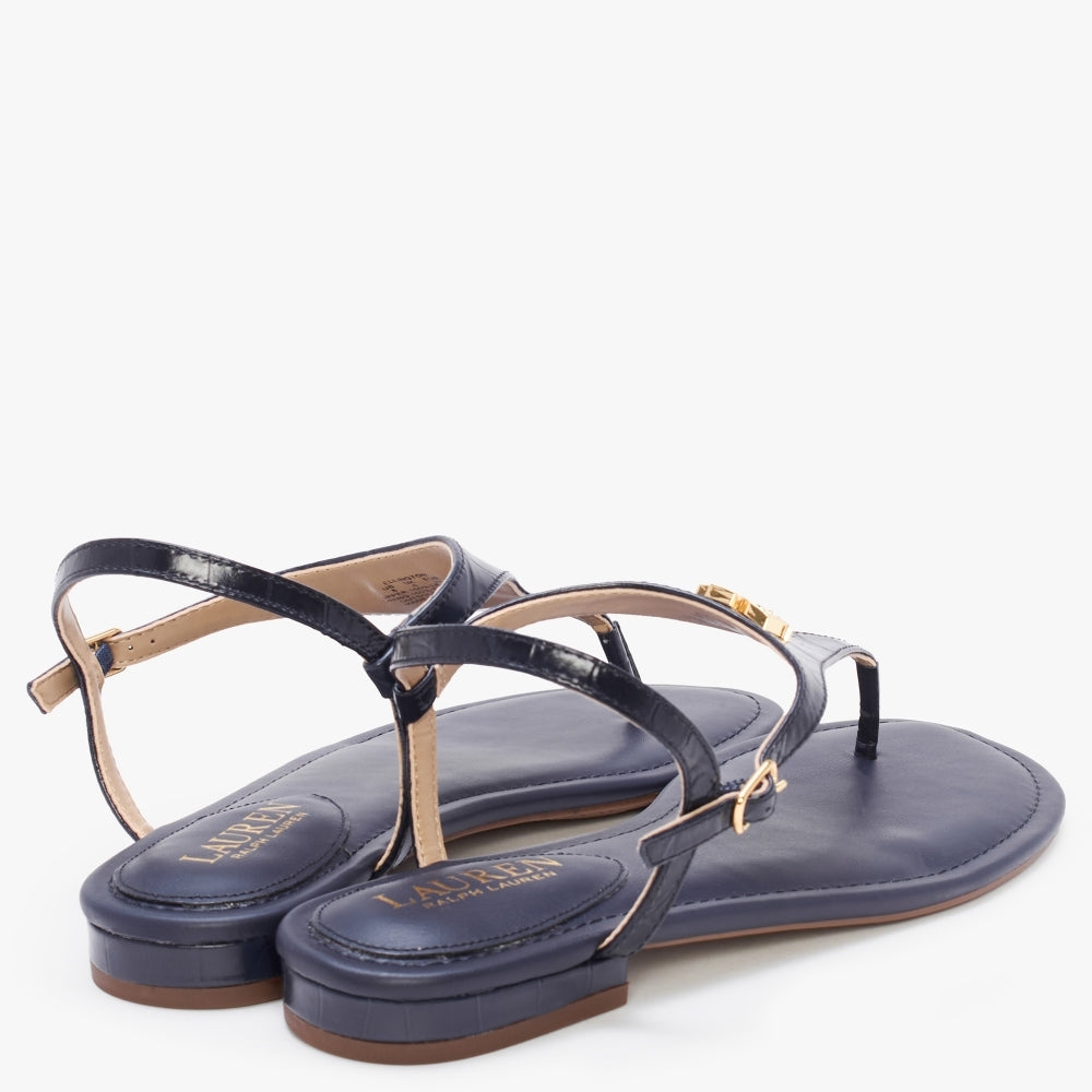 Ellington Navy Leather Toe Post Sandals