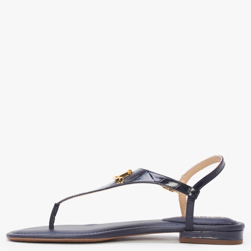 Ellington Navy Leather Toe Post Sandals