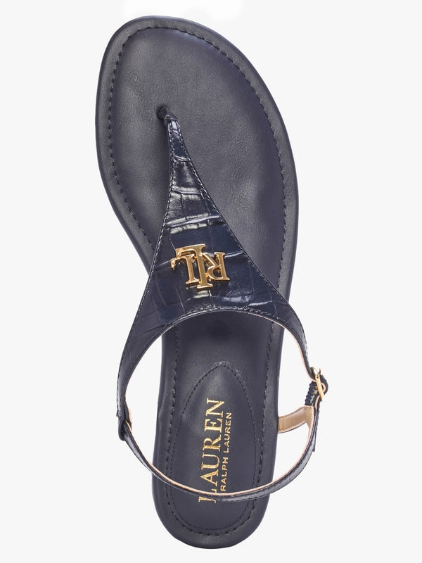 Ellington Navy Leather Toe Post Sandals