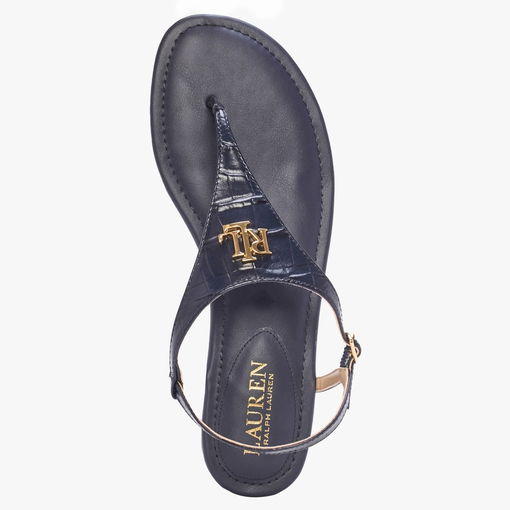 Ellington Navy Leather Toe Post Sandals