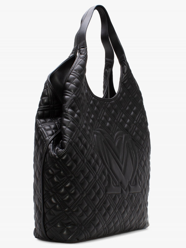 Large Diamond Quilt Black Shopper Bag