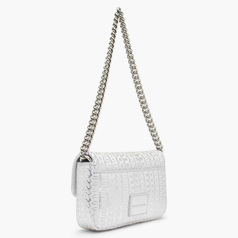 The Monogram Metallic J Marc Mini Silver Bright White Leather Bag