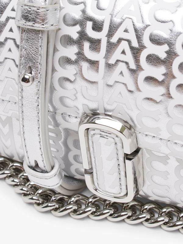 The Monogram Metallic J Marc Mini Silver Bright White Leather Bag