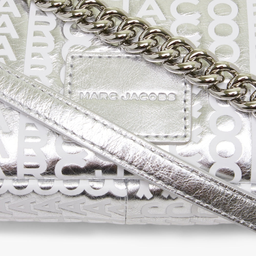 The Monogram Metallic J Marc Mini Silver Bright White Leather Bag