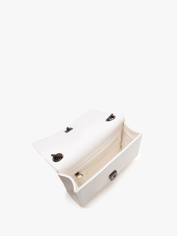Divina Bianco Pebbled Shoulder Bag