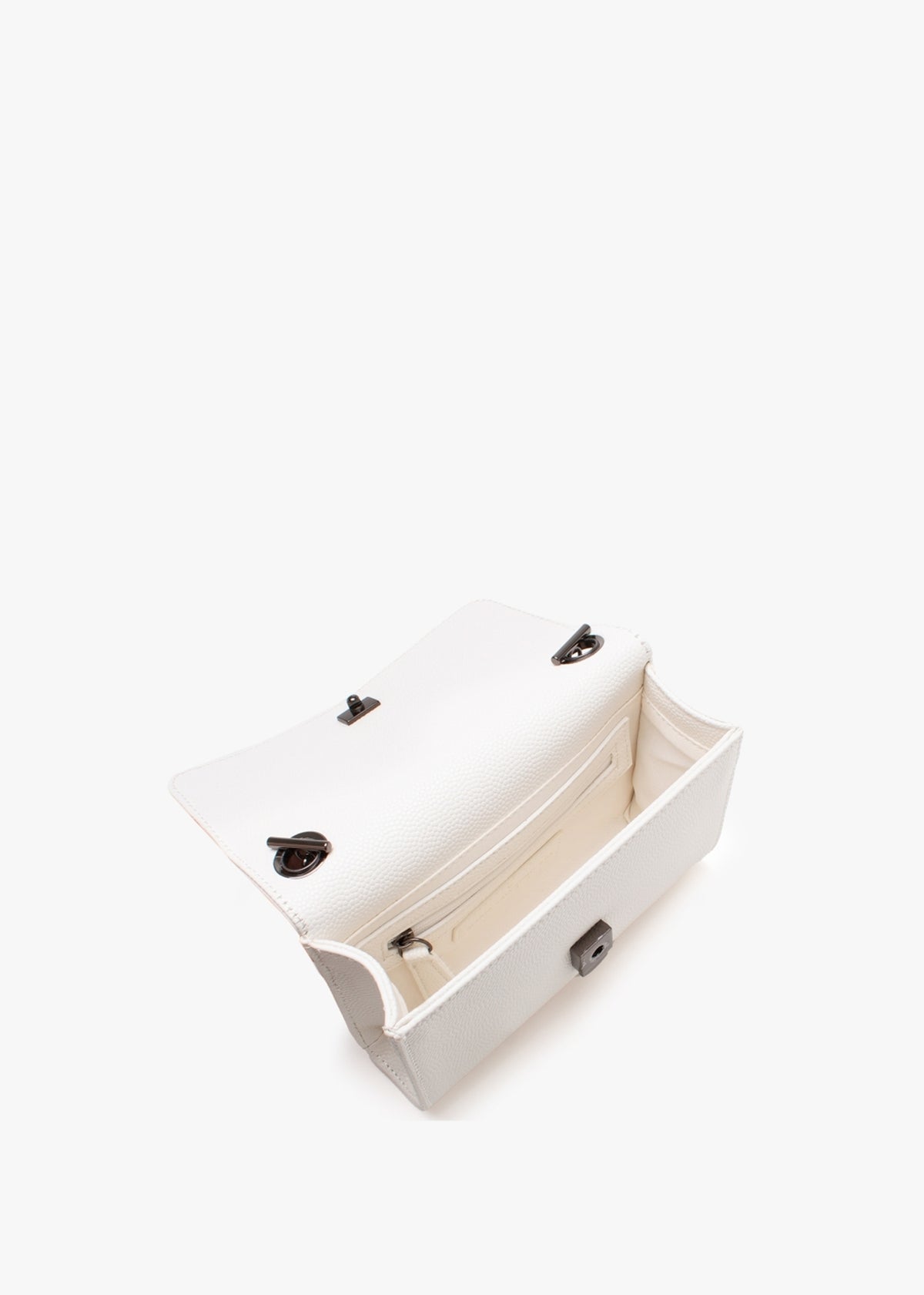 Divina Bianco Pebbled Shoulder Bag