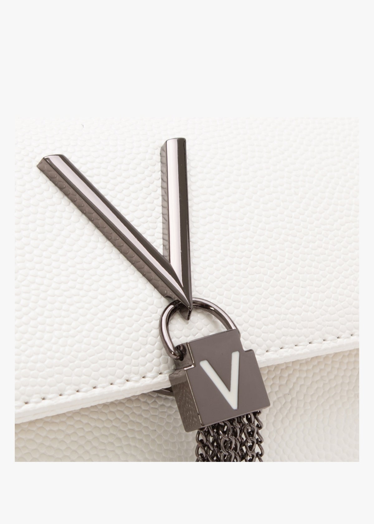 Divina Bianco Pebbled Shoulder Bag