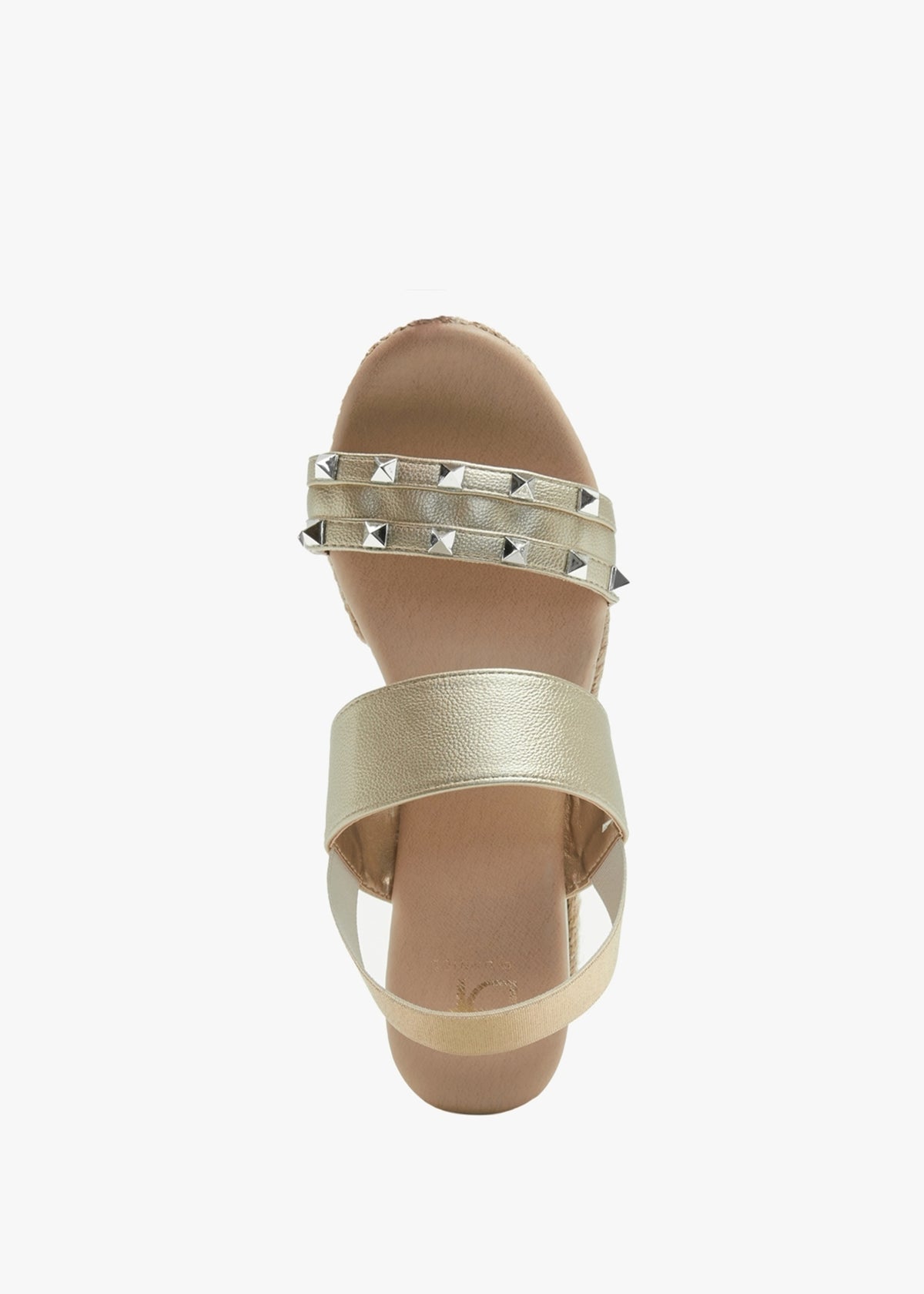 Cubedge Gold Studded Wedge Sandals