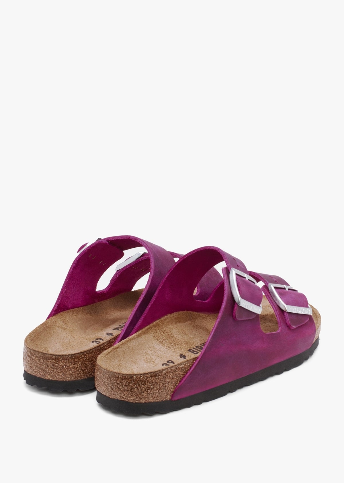 Arizona Festival Fuchsia Natural Oiled Leather Two Bar Mules