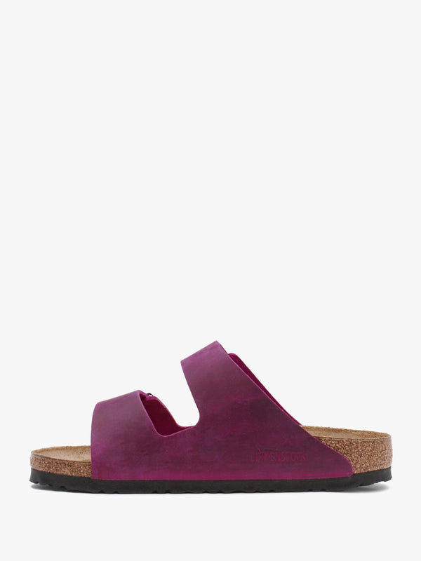 Arizona Festival Fuchsia Natural Oiled Leather Two Bar Mules