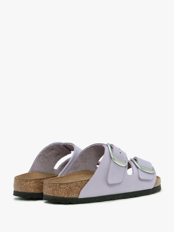 Arizona Big Buckle Purple Fog Nubuck Leather Two Bar Mules
