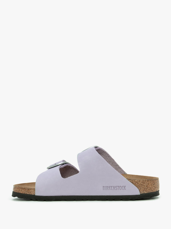 Arizona Big Buckle Purple Fog Nubuck Leather Two Bar Mules