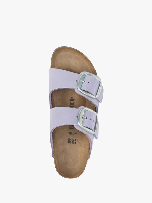 Arizona Big Buckle Purple Fog Nubuck Leather Two Bar Mules