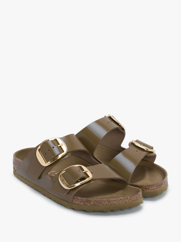 Arizona Big Buckle High Shine Mud Green Two Bar Mules