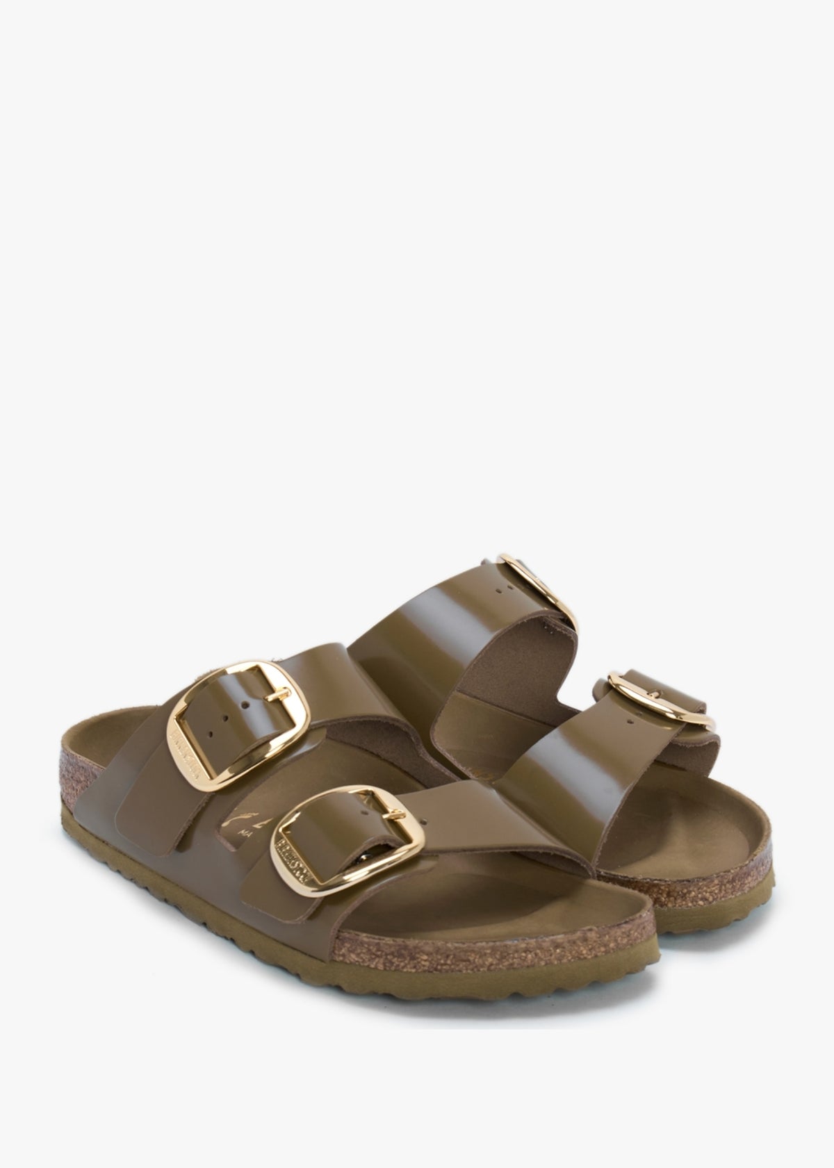 Arizona Big Buckle High Shine Mud Green Two Bar Mules