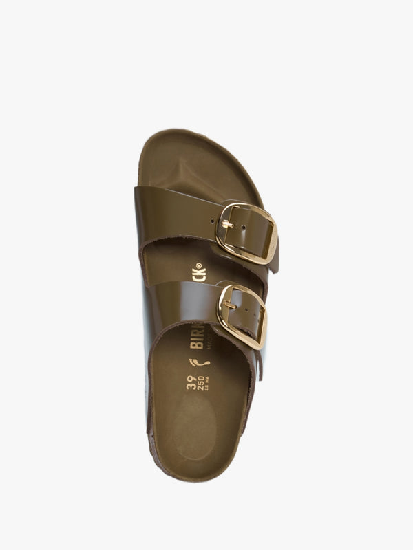 Arizona Big Buckle High Shine Mud Green Two Bar Mules