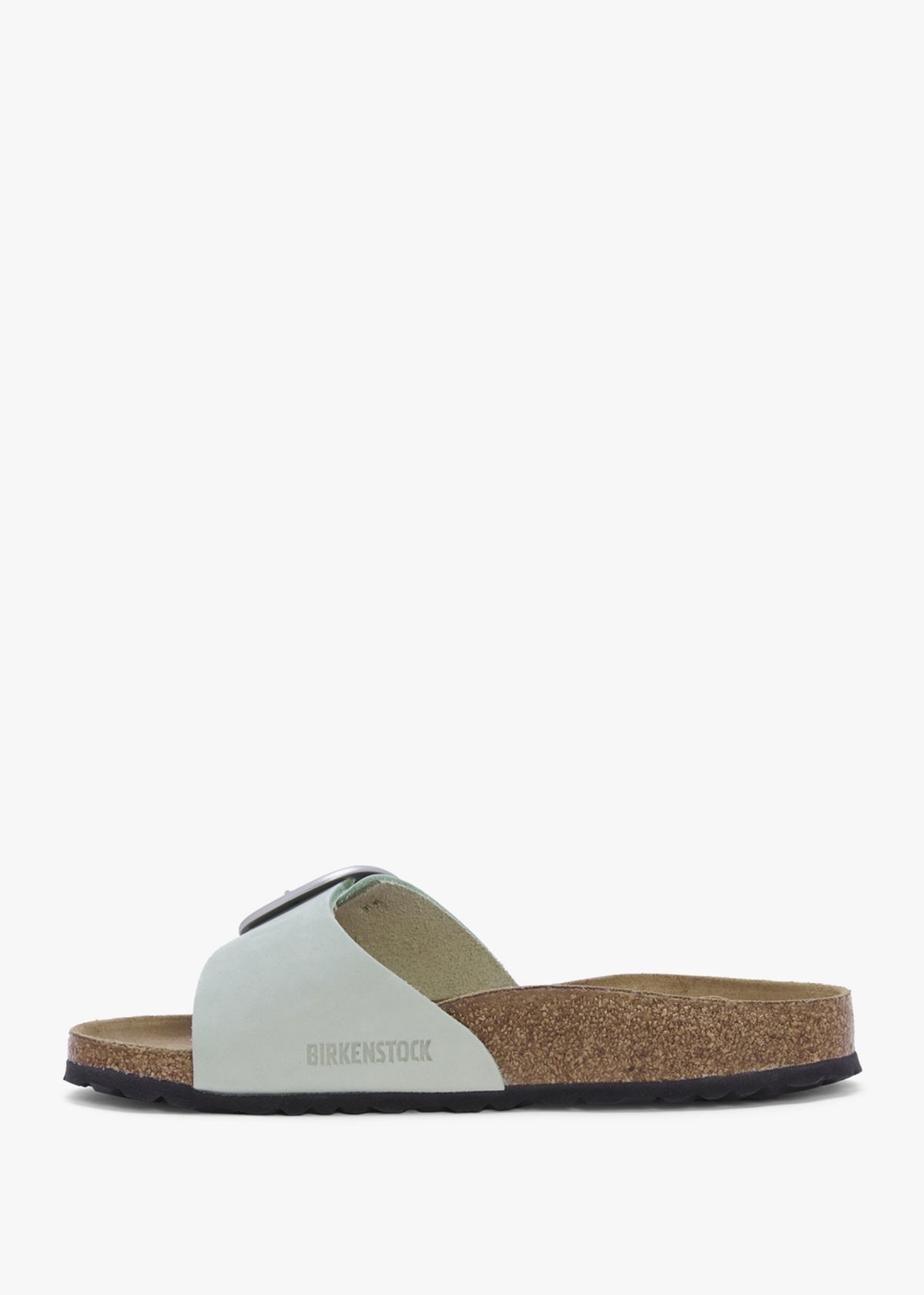 Madrid Big Buckle Matcha Leather Mules