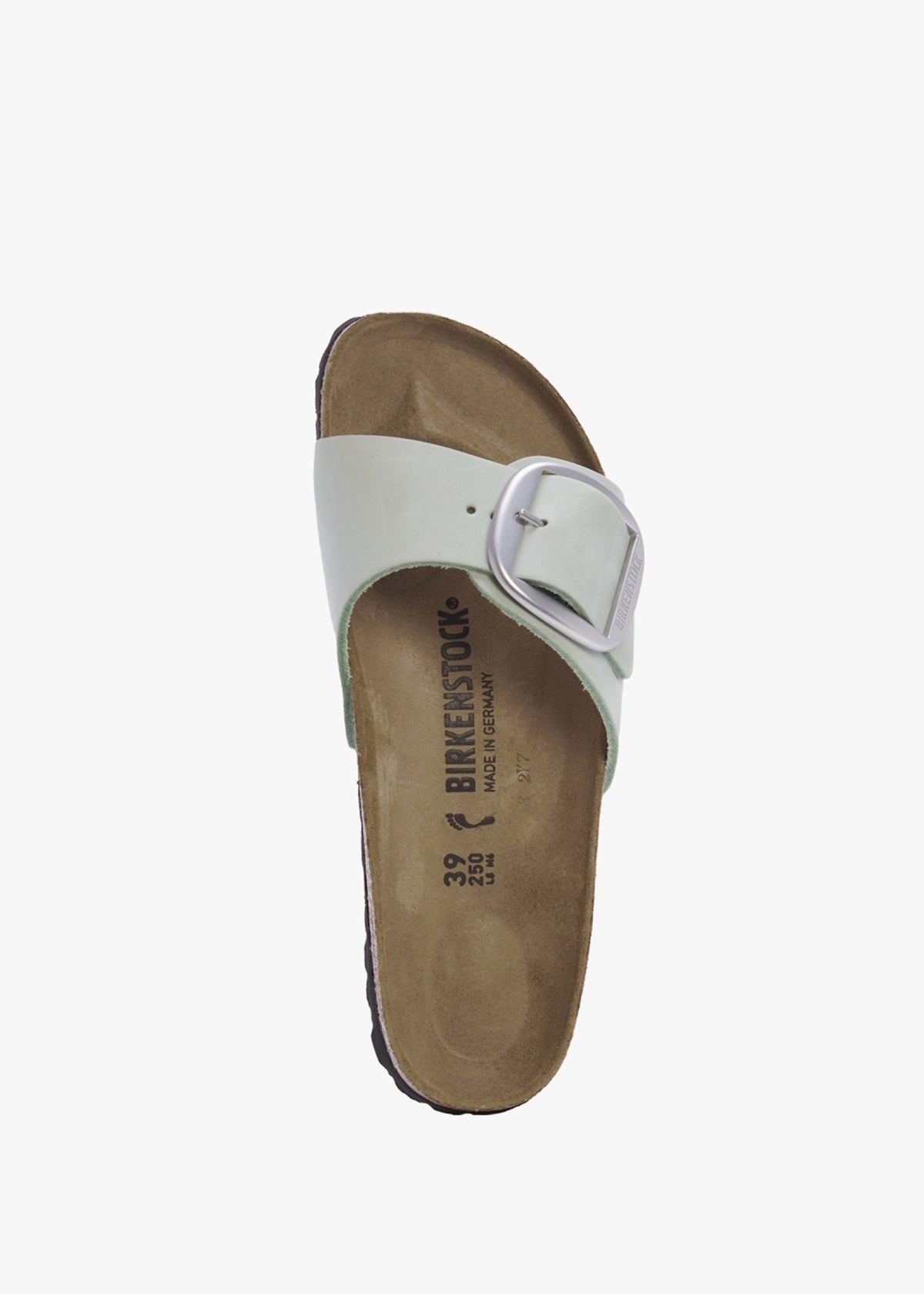 Madrid Big Buckle Matcha Leather Mules