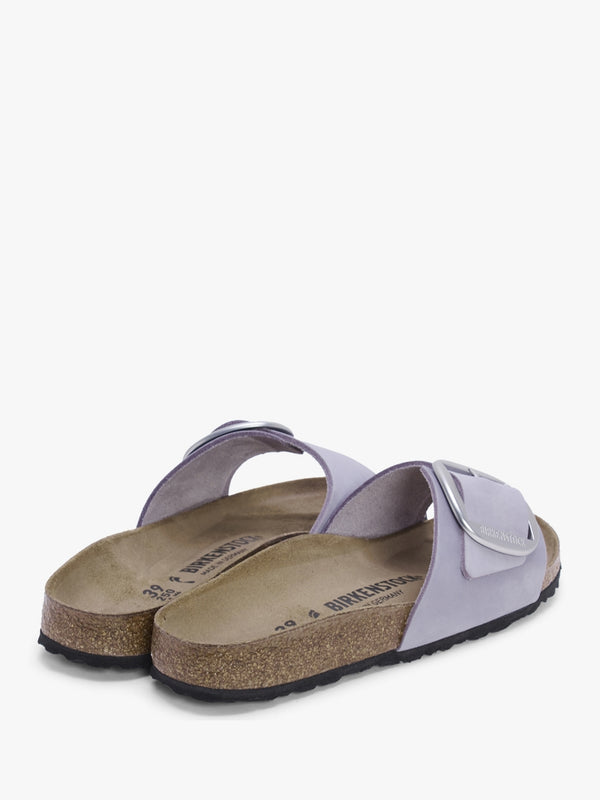 Madrid Big Buckle Purple Flog Nubuck Leather Mules