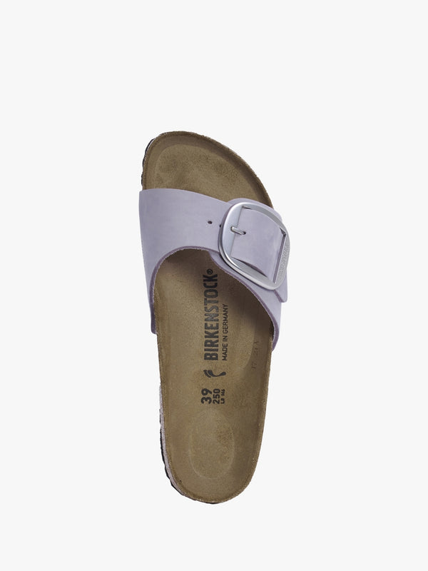 Madrid Big Buckle Purple Flog Nubuck Leather Mules
