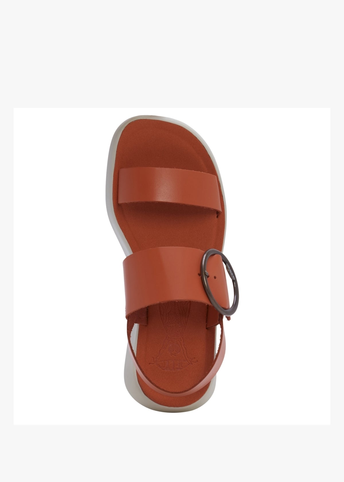 Bani Coral Leather Big Buckle Sandals