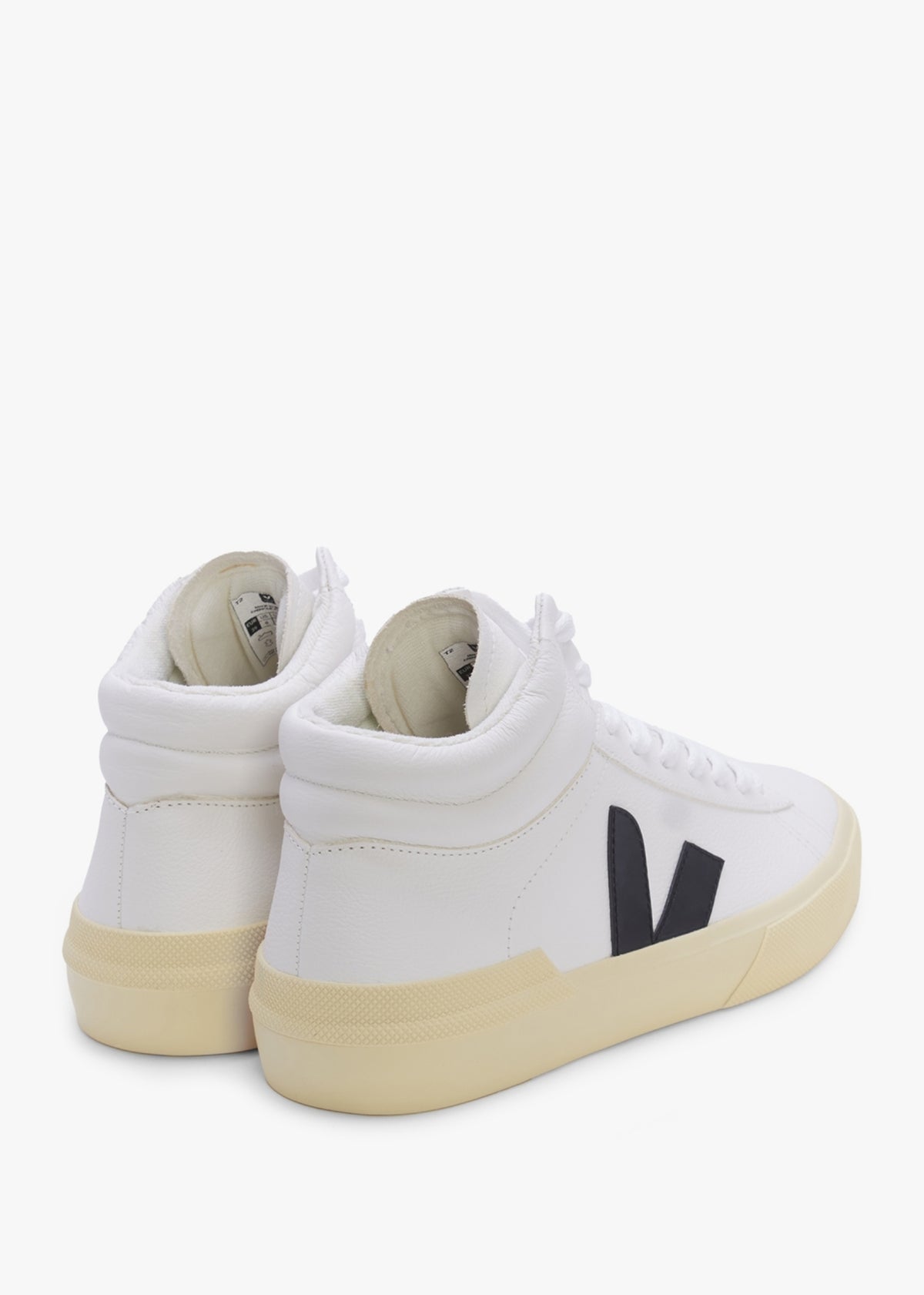 Minotaur Chromefree Leather Extra White Black Butter High Top Trainers
