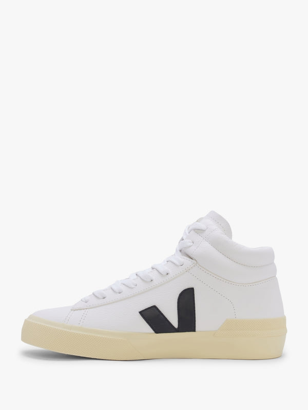 Minotaur Chromefree Leather Extra White Black Butter High Top Trainers