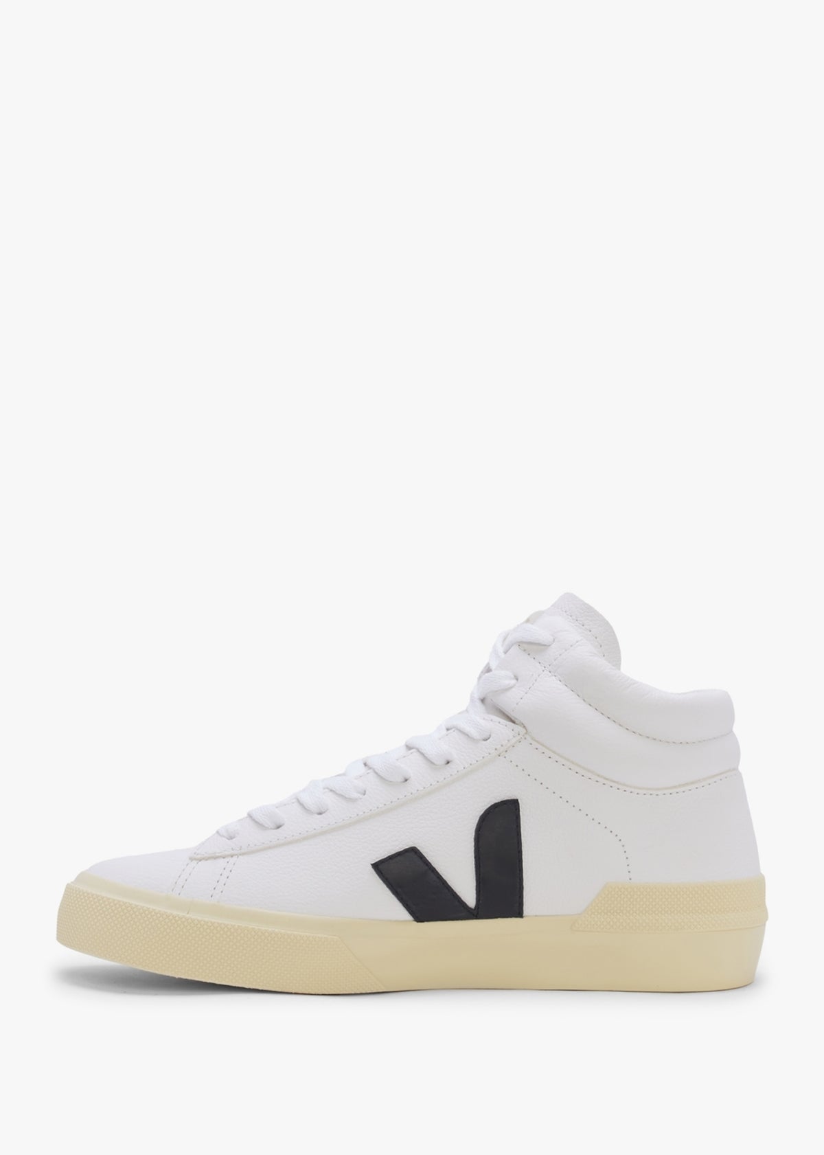Minotaur Chromefree Leather Extra White Black Butter High Top Trainers