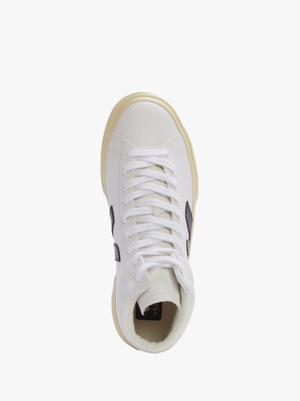 Minotaur Chromefree Leather Extra White Black Butter High Top Trainers