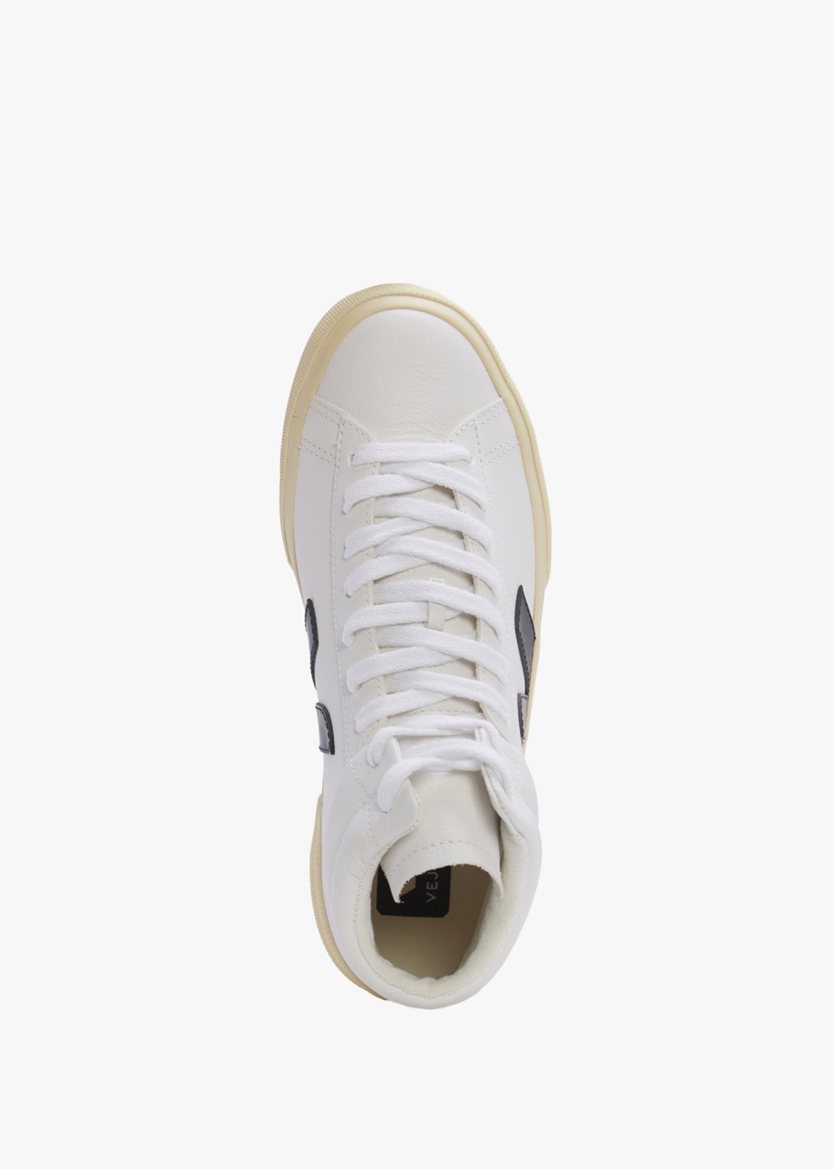 Minotaur Chromefree Leather Extra White Black Butter High Top Trainers