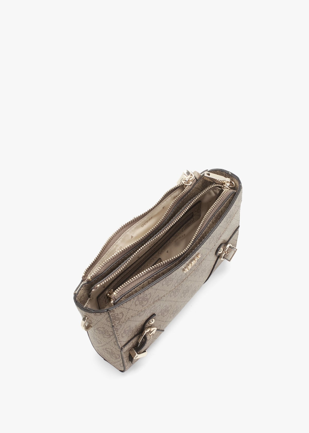 Didi Mini Top Zip Latte Logo Cross-Body Bag