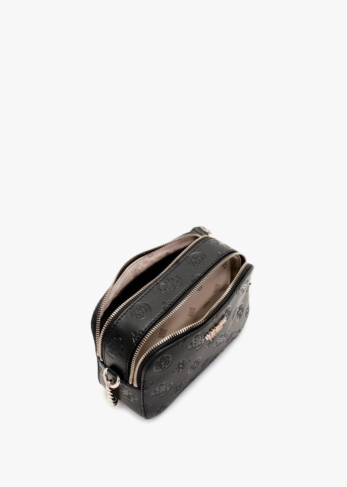 Galeria Black Embossed Logo Camera Bag