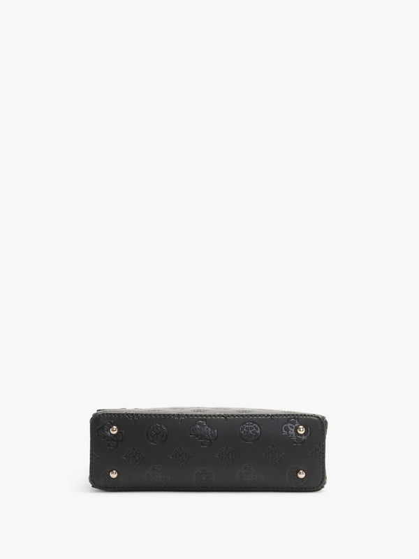 Galeria Black Embossed Logo Cross-Body Bag