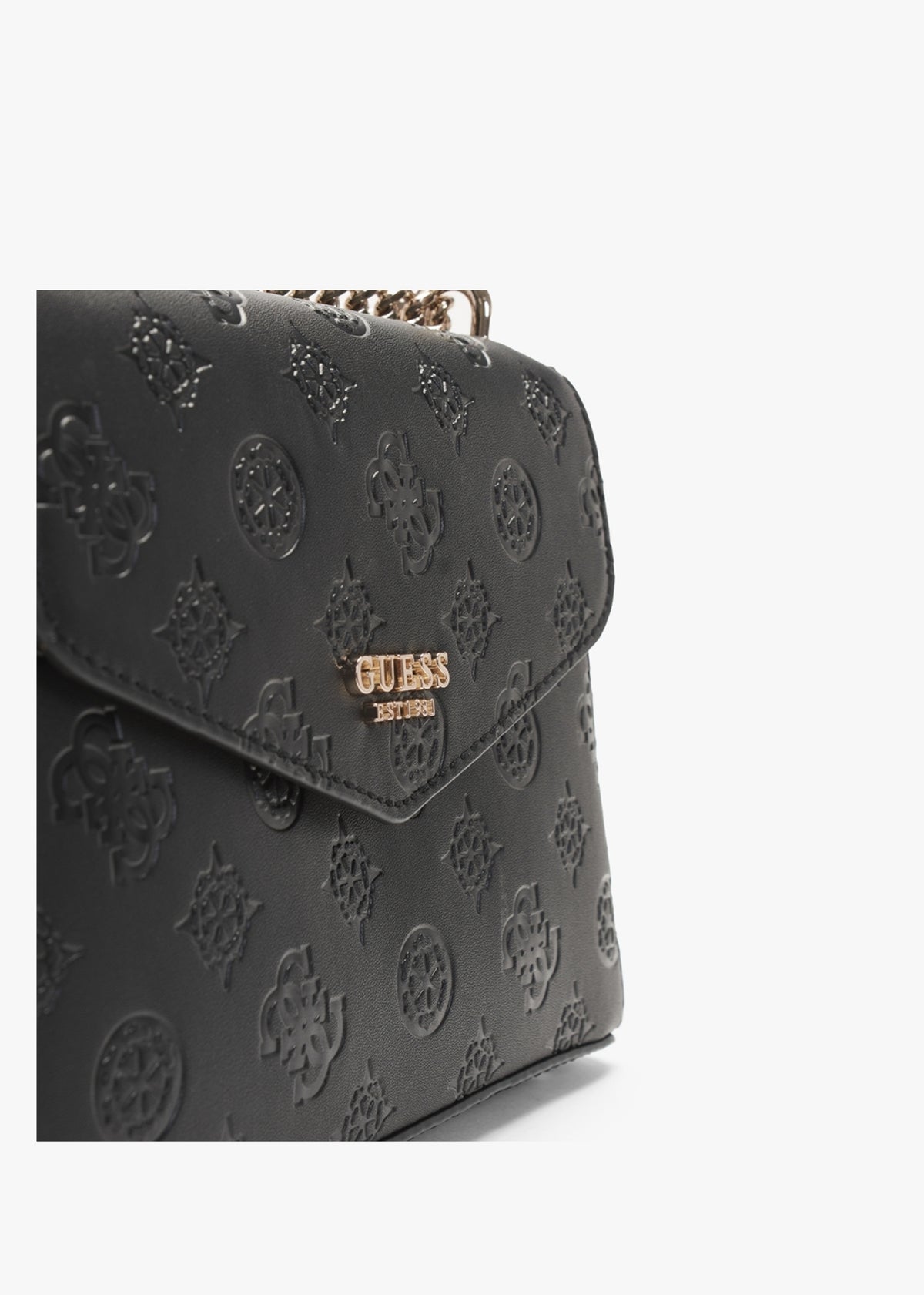 Galeria Black Embossed Logo Cross-Body Bag