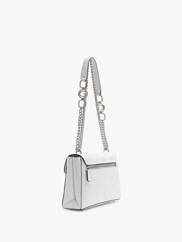 Galeria White Embossed Logo Cross-Body Bag