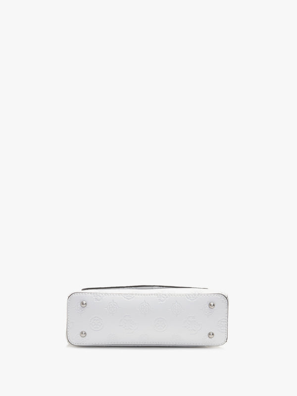 Galeria White Embossed Logo Cross-Body Bag