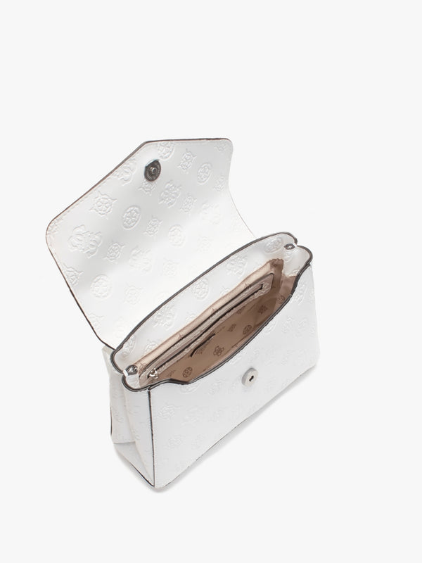 Galeria White Embossed Logo Cross-Body Bag