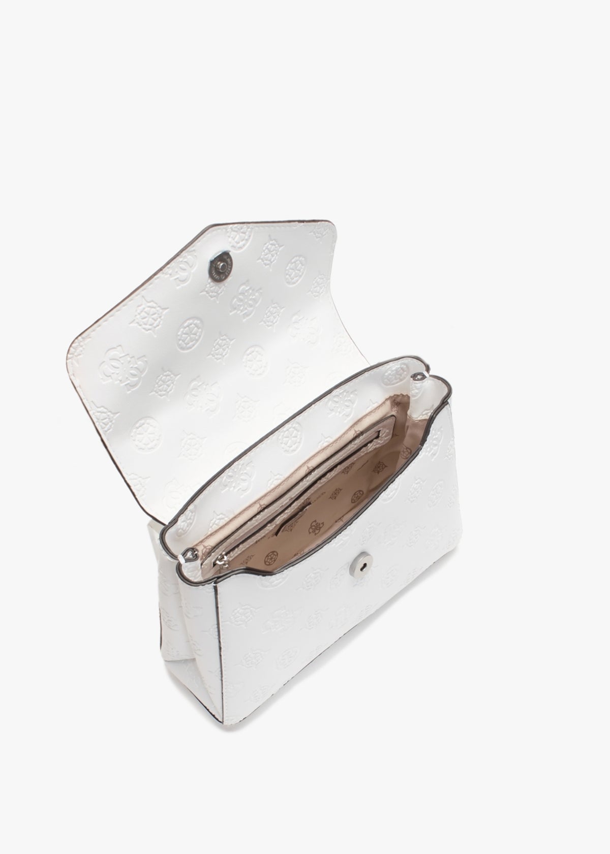 Galeria White Embossed Logo Cross-Body Bag