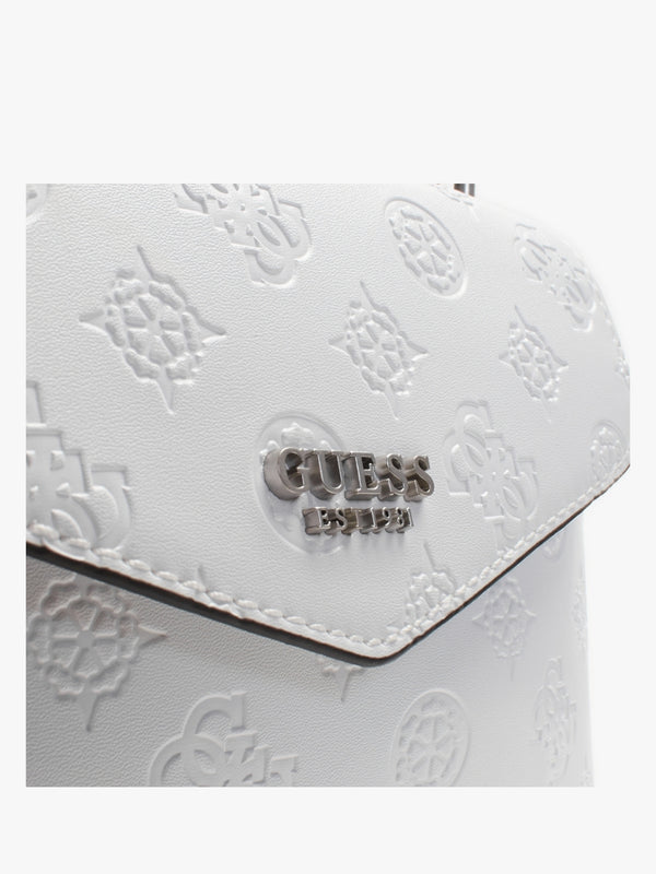 Galeria White Embossed Logo Cross-Body Bag