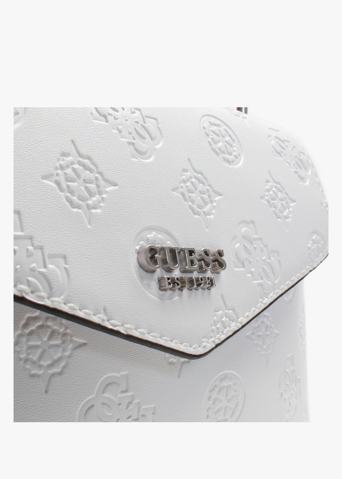 Galeria White Embossed Logo Cross-Body Bag
