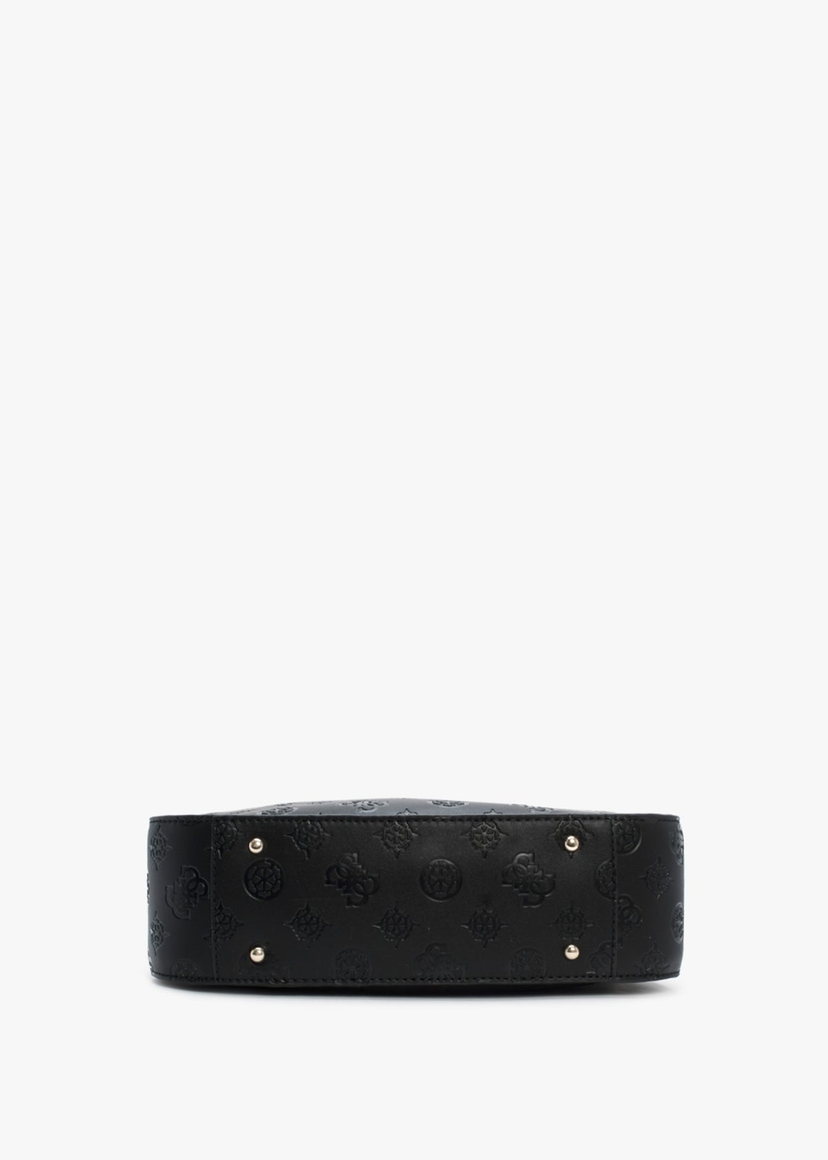 Galeria Black Embossed Logo Hobo Bag