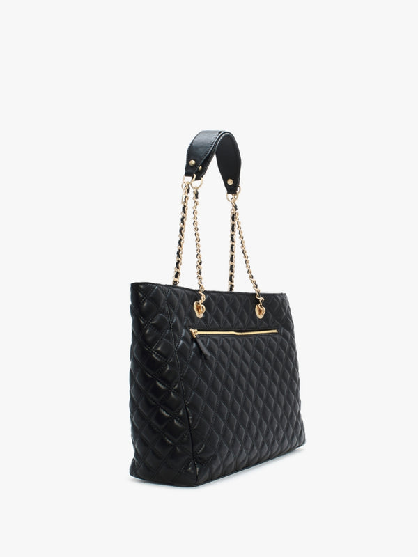 Giully Black Quilted Tote Bag