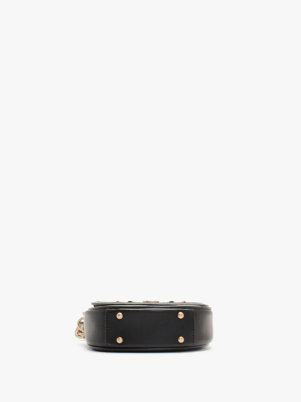 Mini Izzy Black Flap Cross-Body Bag