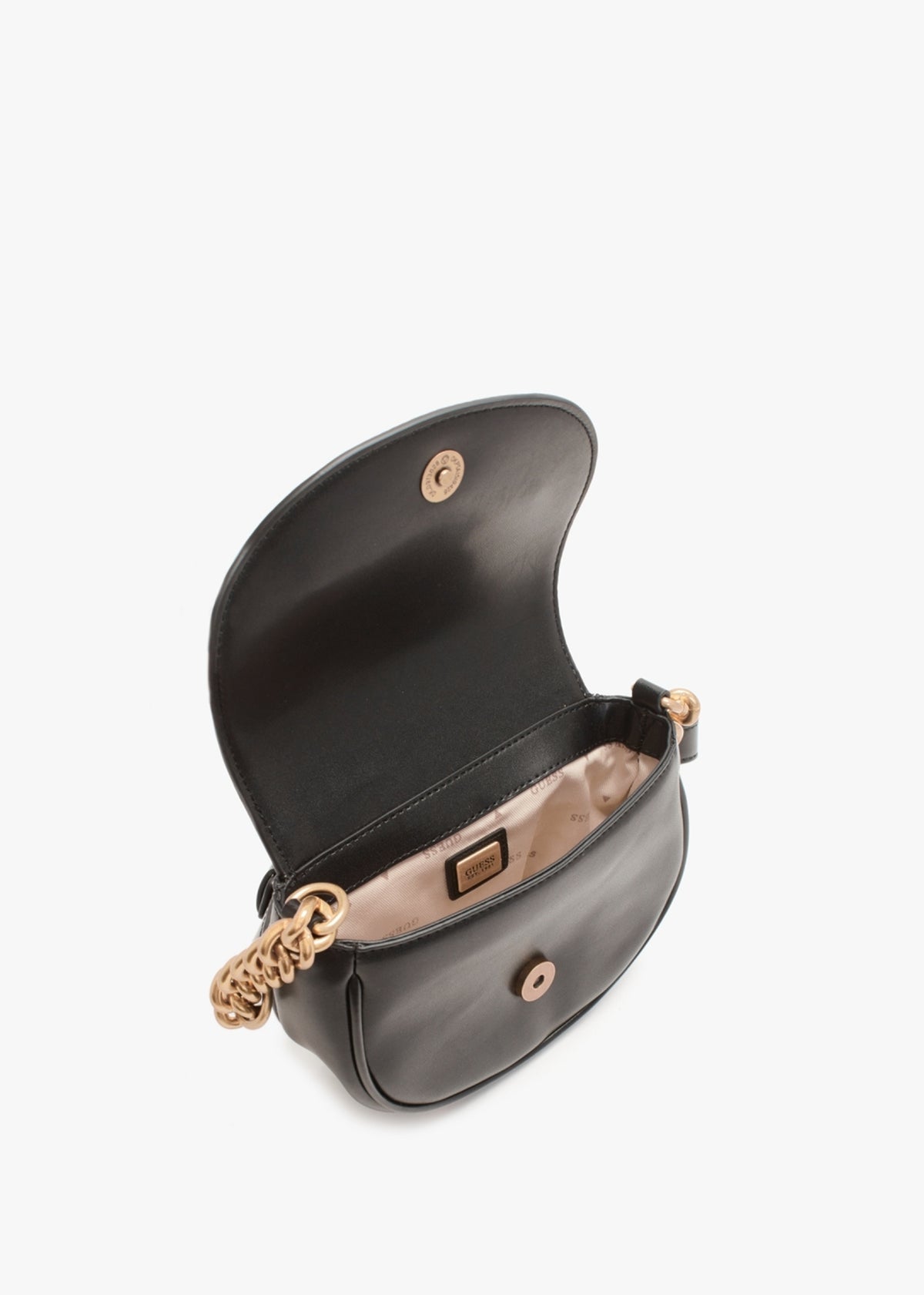 Mini Izzy Black Flap Cross-Body Bag