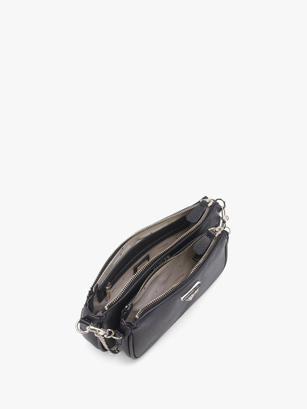 Noelle Black Pouch Cross-Body Bag