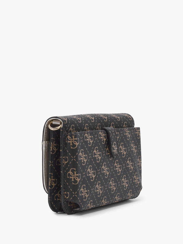 Noelle Brown Logo Front Flap X-Body Organizer