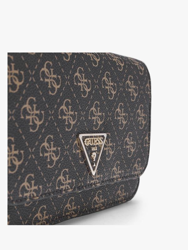 Noelle Brown Logo Front Flap X-Body Organizer