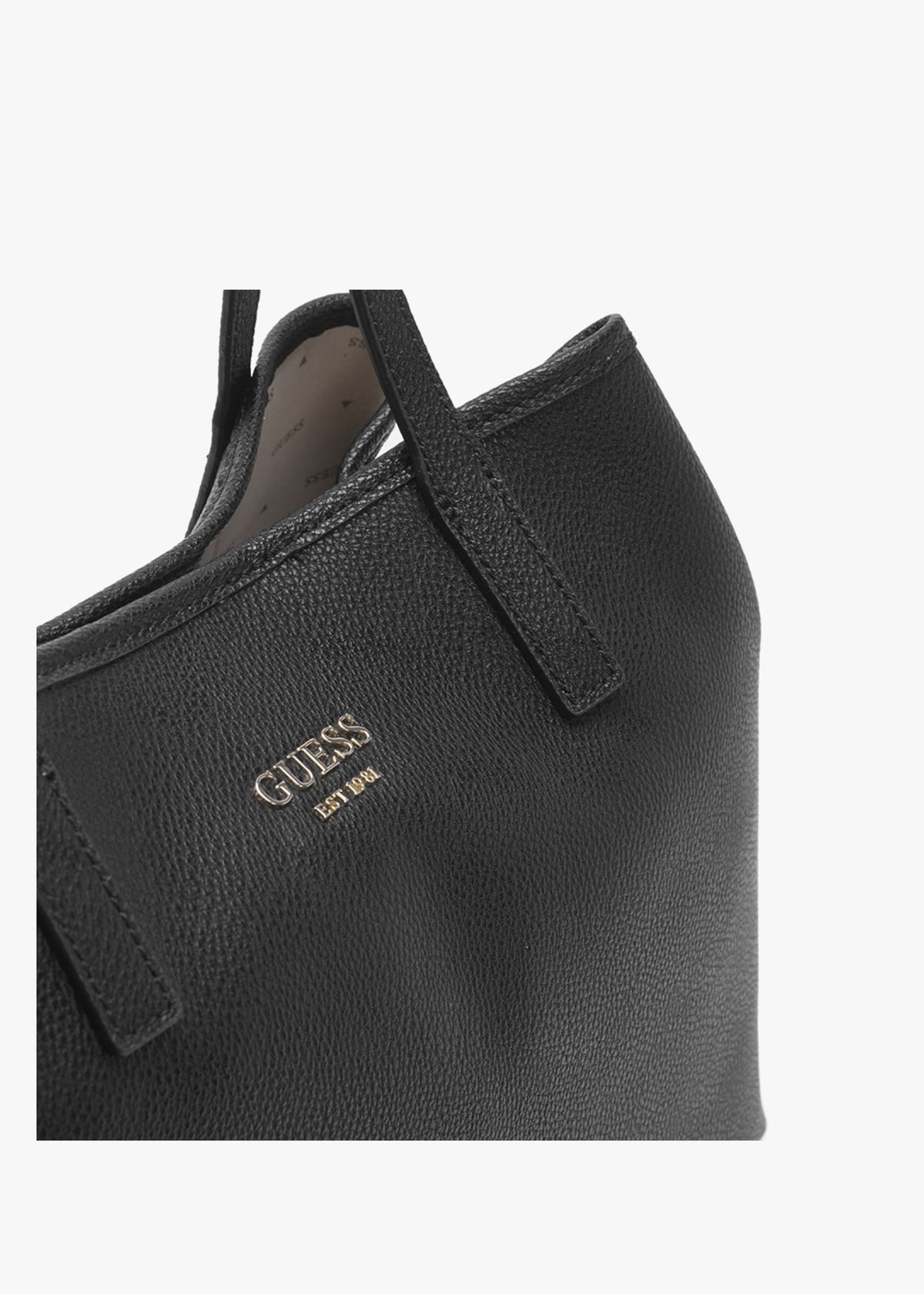 Vikky Black Pebbled Slouchy Tote Bag